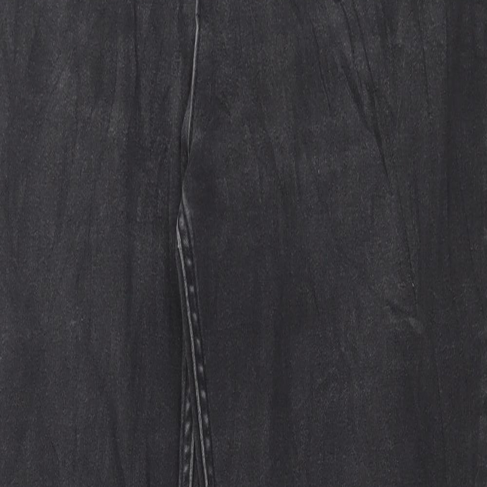 Marks and Spencer Womens Black Cotton Straight Jeans Size 16 L30 in Regular Button