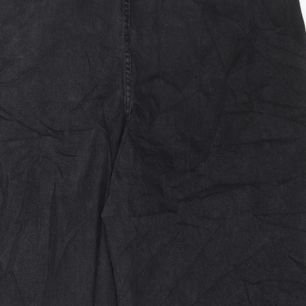 Marks and Spencer Womens Black Cotton Cropped Jeans Size 22 L24 in Regular Button