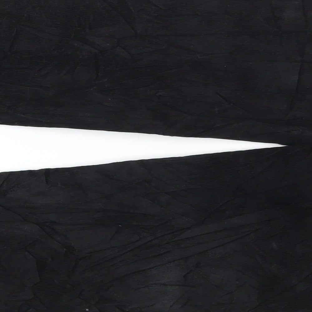 Marks and Spencer Womens Black Cotton Trousers Size 14 L29 in Regular Button