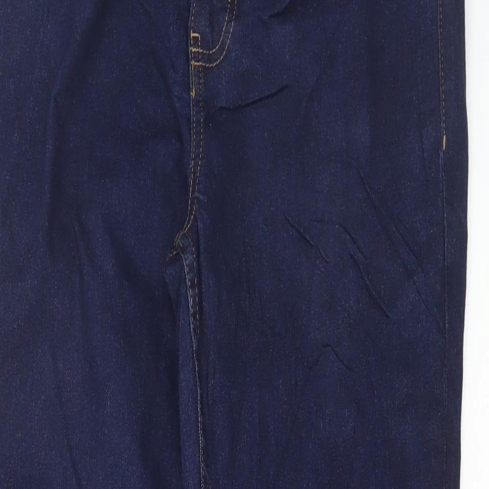 Marks and Spencer Womens Blue Cotton Bootcut Jeans Size 12 L29 in Regular Button