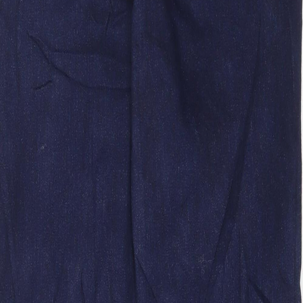 Marks and Spencer Womens Blue Cotton Bootcut Jeans Size 12 L29 in Regular Button