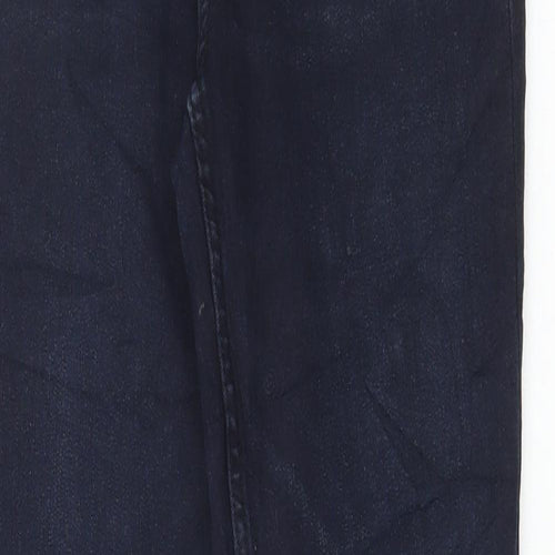 Marks and Spencer Womens Blue Cotton Straight Jeans Size 10 L30 in Slim Button