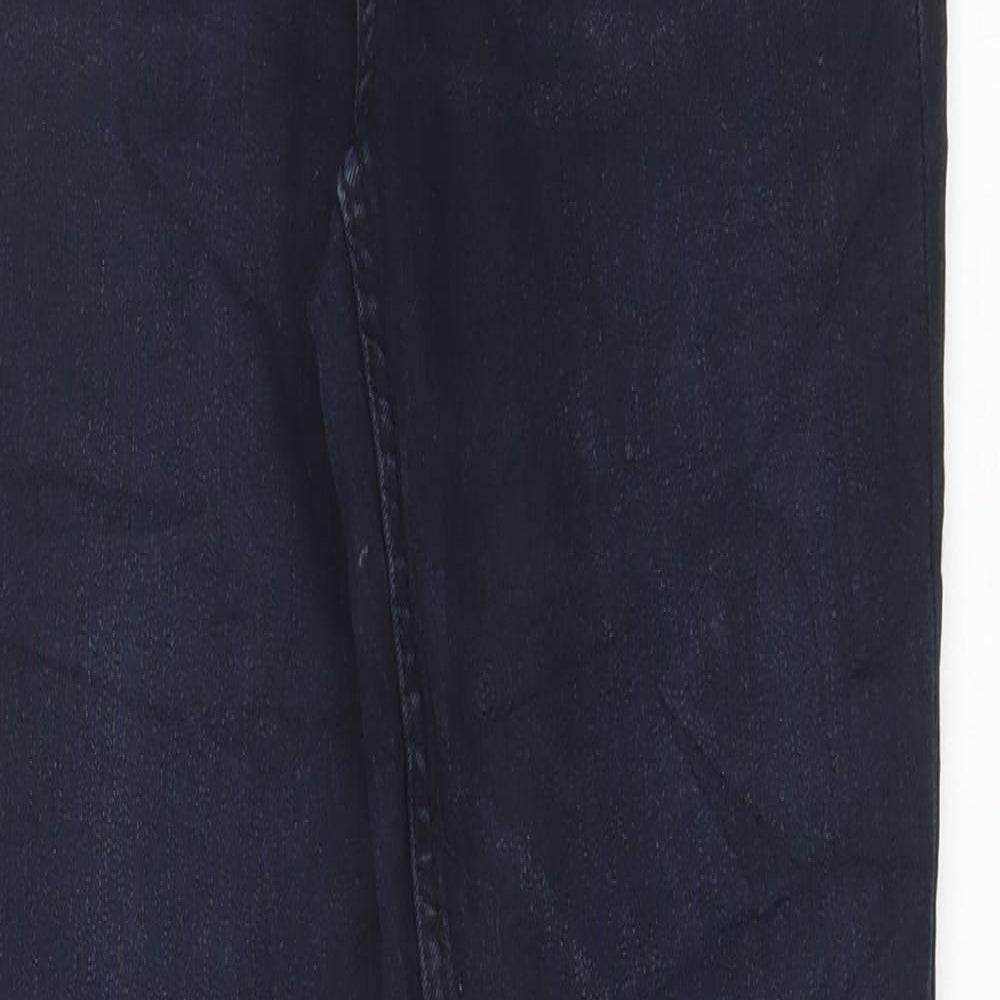 Marks and Spencer Womens Blue Cotton Straight Jeans Size 10 L30 in Slim Button