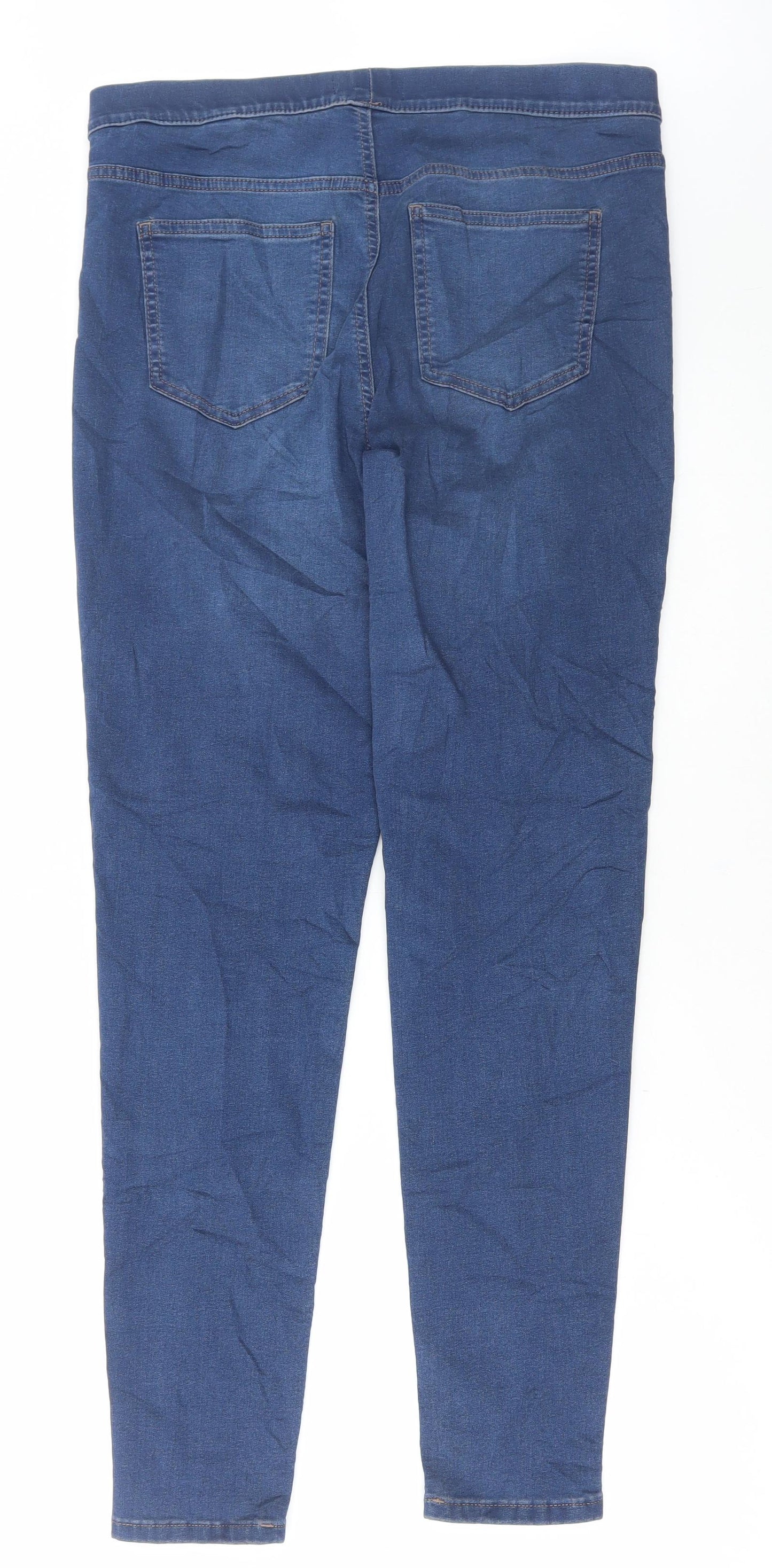 Marks and Spencer Womens Blue Cotton Jegging Jeans Size 14 L30 in Regular