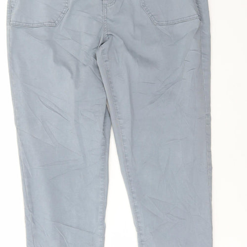 Marks and Spencer Womens Blue Cotton Tapered Jeans Size 16 L28 in Regular Button