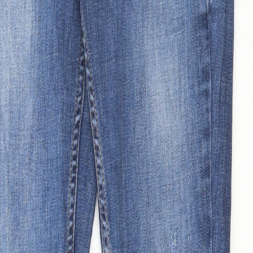 Miss Selfridge Womens Blue Cotton Skinny Jeans Size 8 L31 in Regular Button