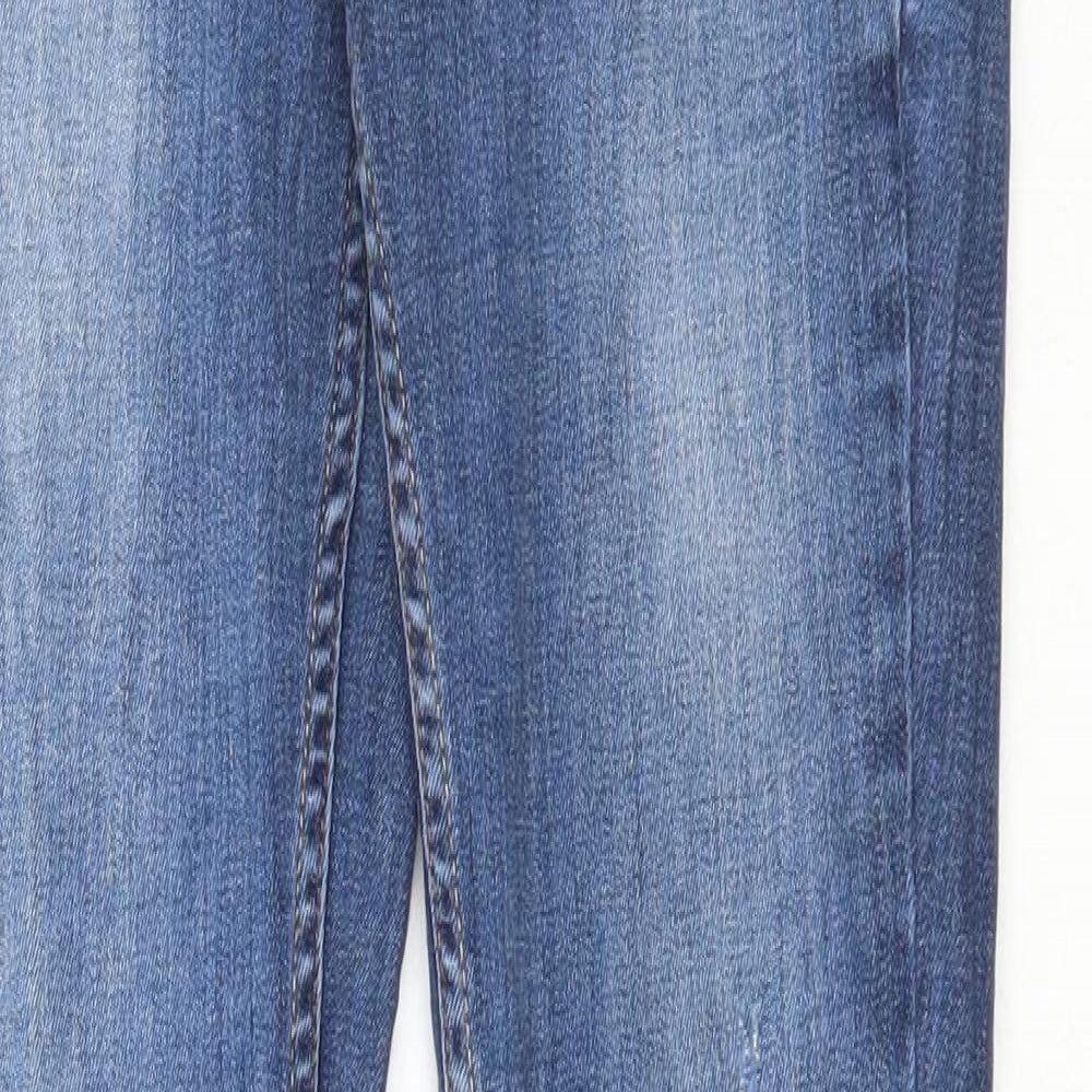 Miss Selfridge Womens Blue Cotton Skinny Jeans Size 8 L31 in Regular Button