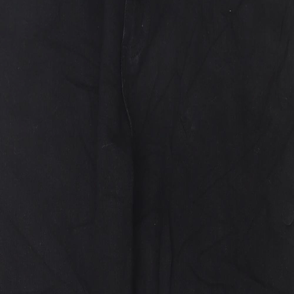 Marks and Spencer Mens Black Cotton Straight Jeans Size 32 in L29 in Regular Button