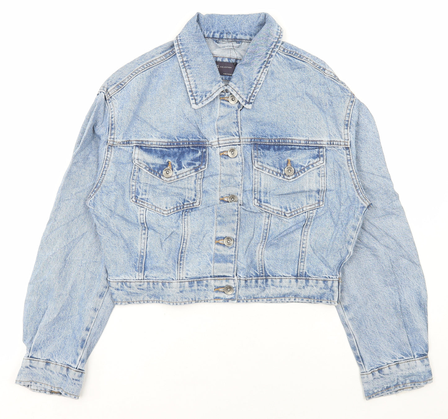 Marks and Spencer Womens Blue Jacket Size 6 Button