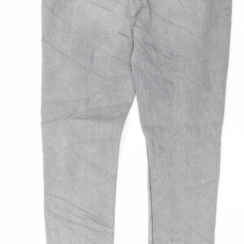 Marks and Spencer Girls Grey Cotton Skinny Jeans Size 14-15 Years Regular Button