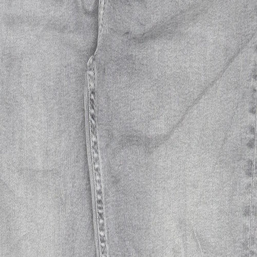 Marks and Spencer Girls Grey Cotton Skinny Jeans Size 14-15 Years Regular Button