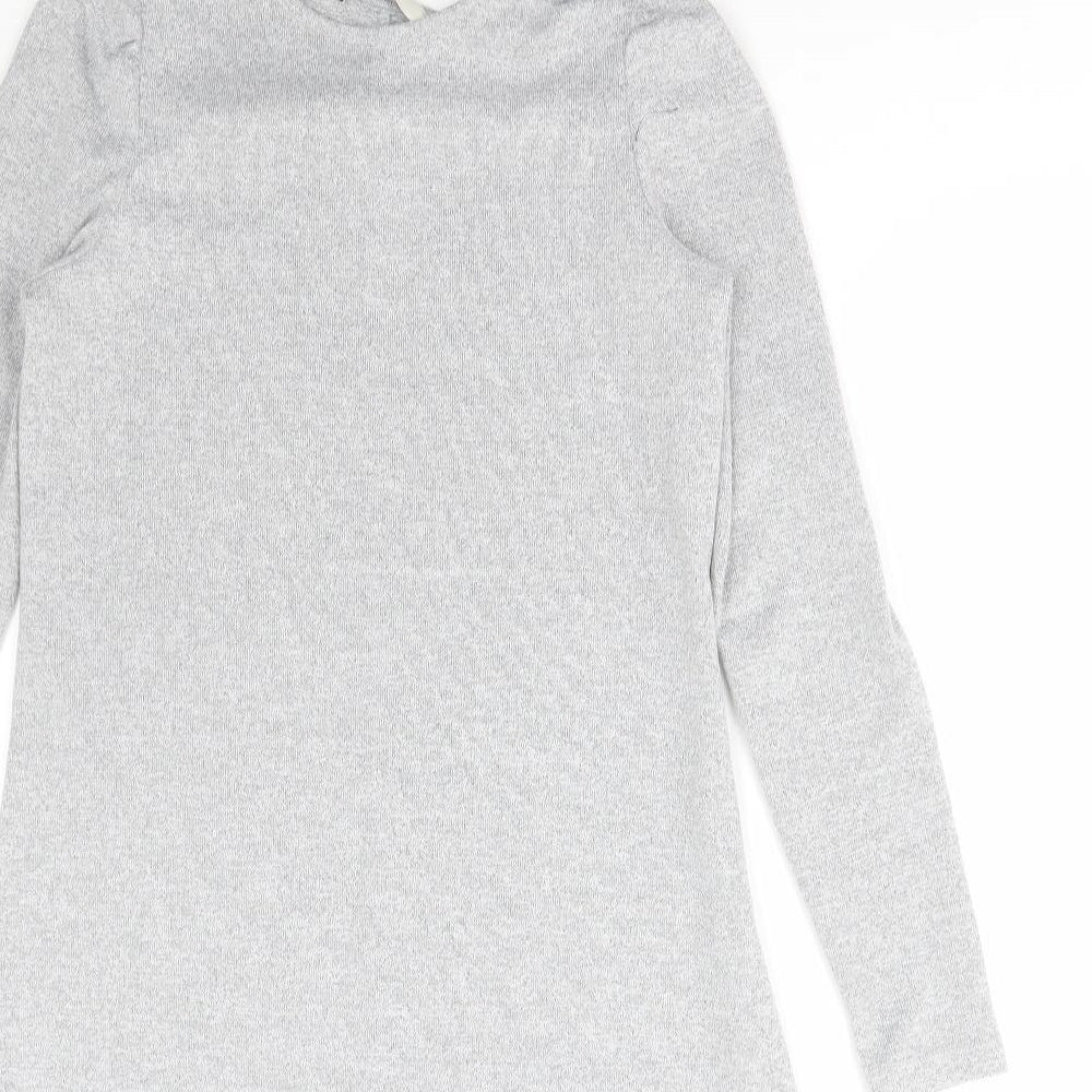 George Womens Grey Polyester Jumper Dress Size 8 Round Neck Pullover