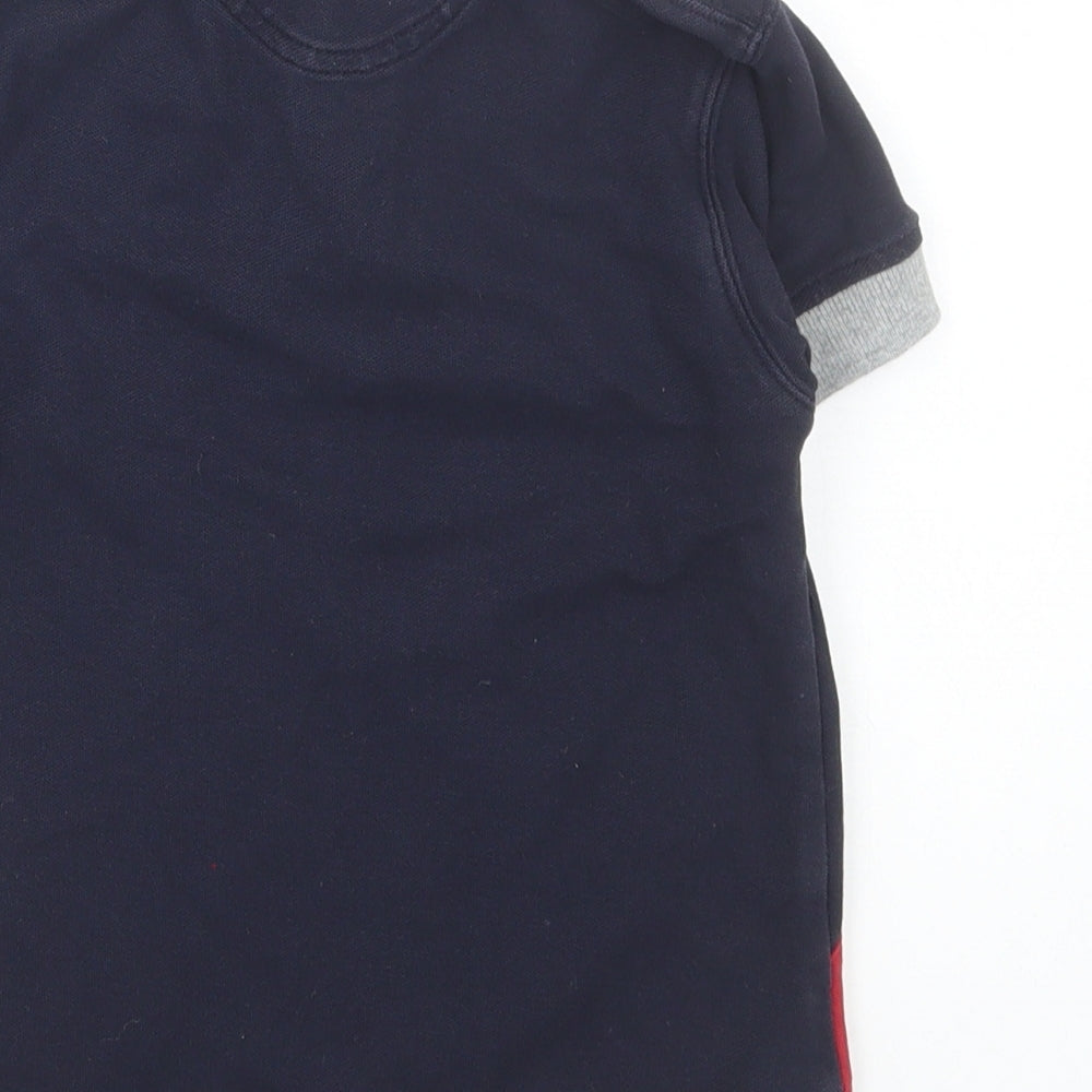 Eden Park Boys Blue Cotton Basic Polo Size 6 Years Collared Button