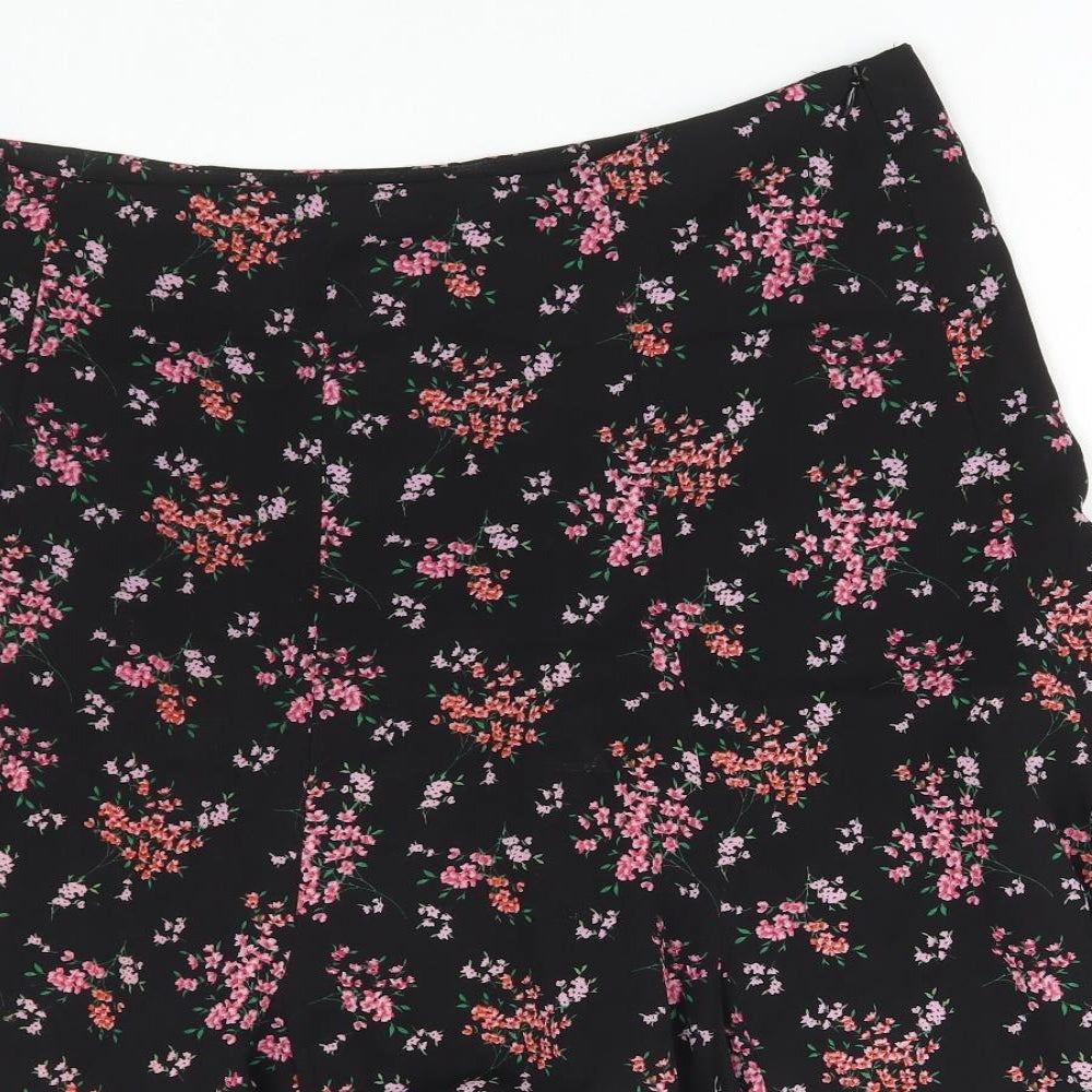 M&Co Womens Multicoloured Floral Polyester Flare Skirt Size 16 Zip