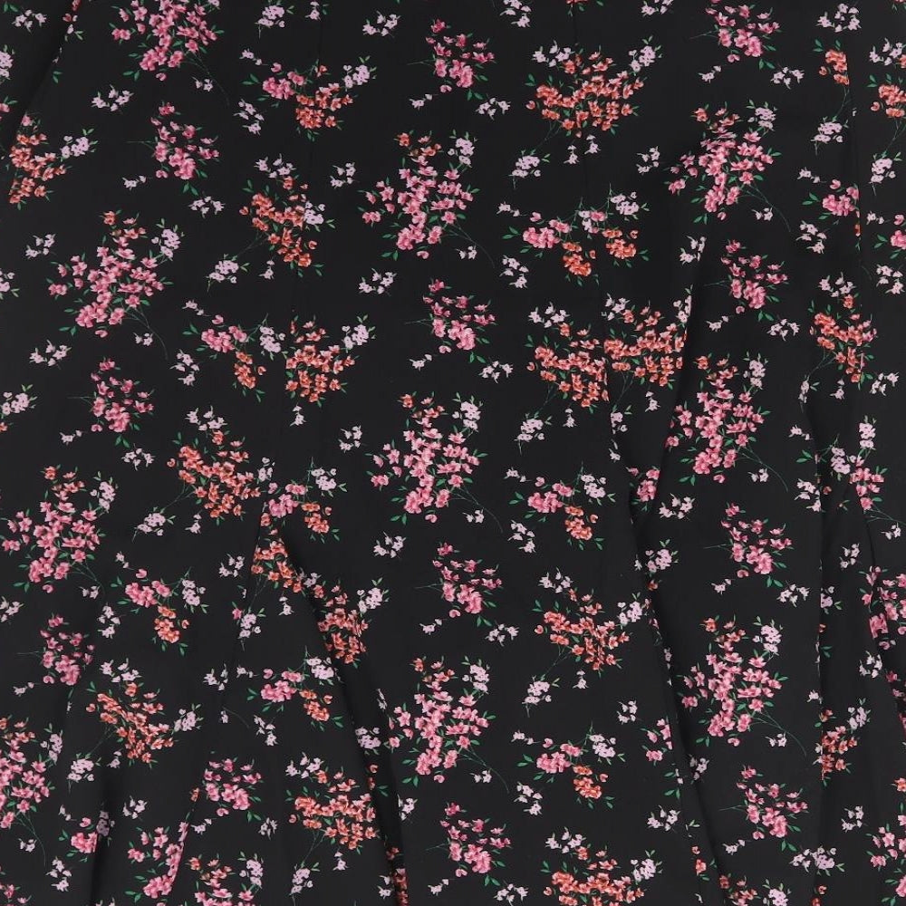 M&Co Womens Multicoloured Floral Polyester Flare Skirt Size 16 Zip