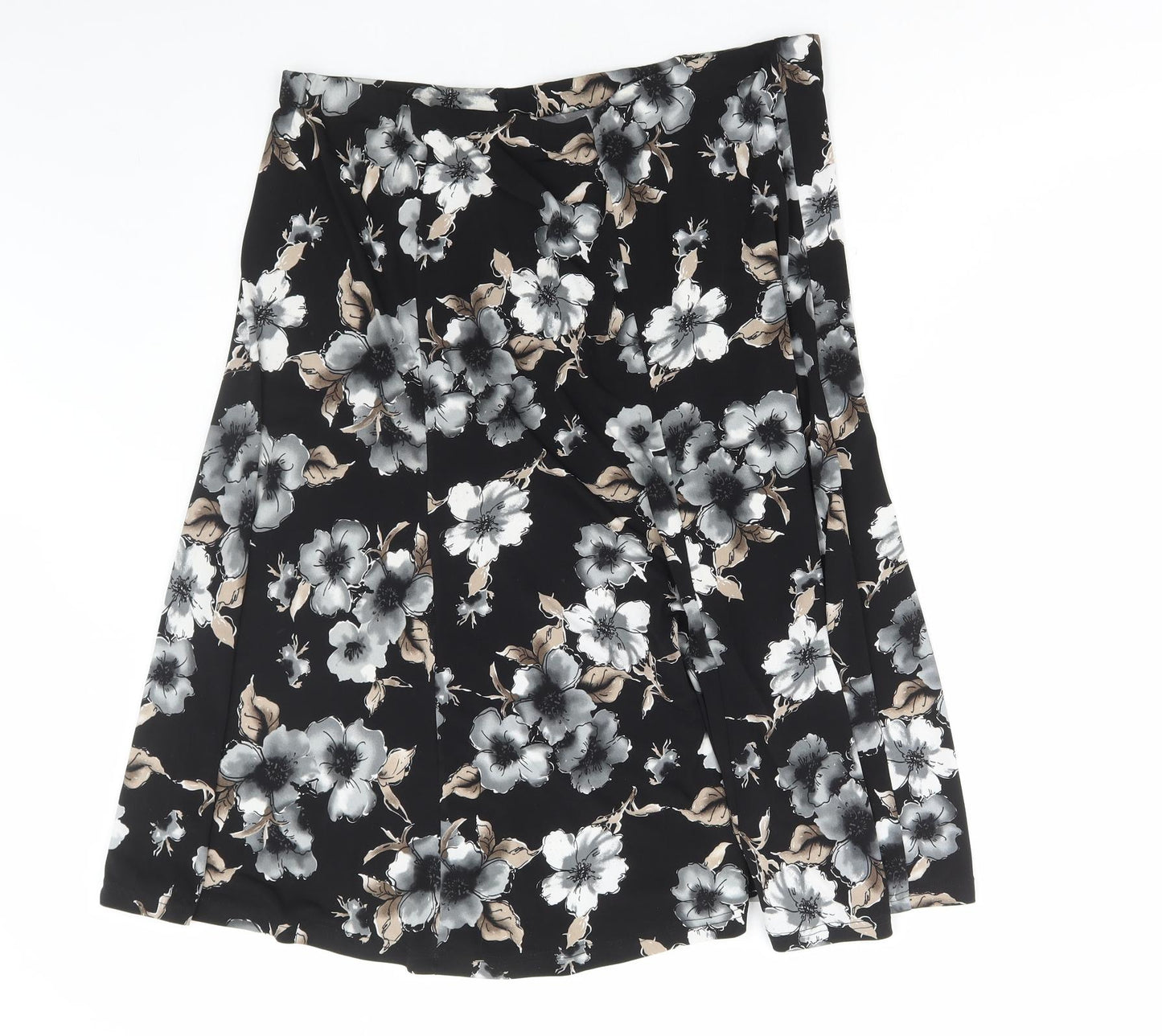 Preworn Womens Multicoloured Floral Polyester Flare Skirt Size 16