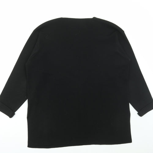 Marks and Spencer Womens Black Scoop Neck Acrylic Pullover Jumper Size 16