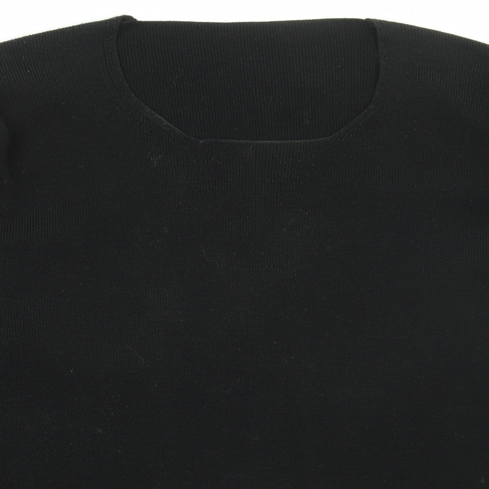 Marks and Spencer Womens Black Scoop Neck Acrylic Pullover Jumper Size 16