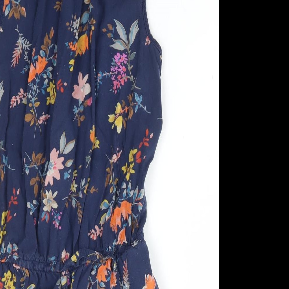 NEXT Girls Multicoloured Floral Viscose Playsuit One-Piece Size 10 Years Button