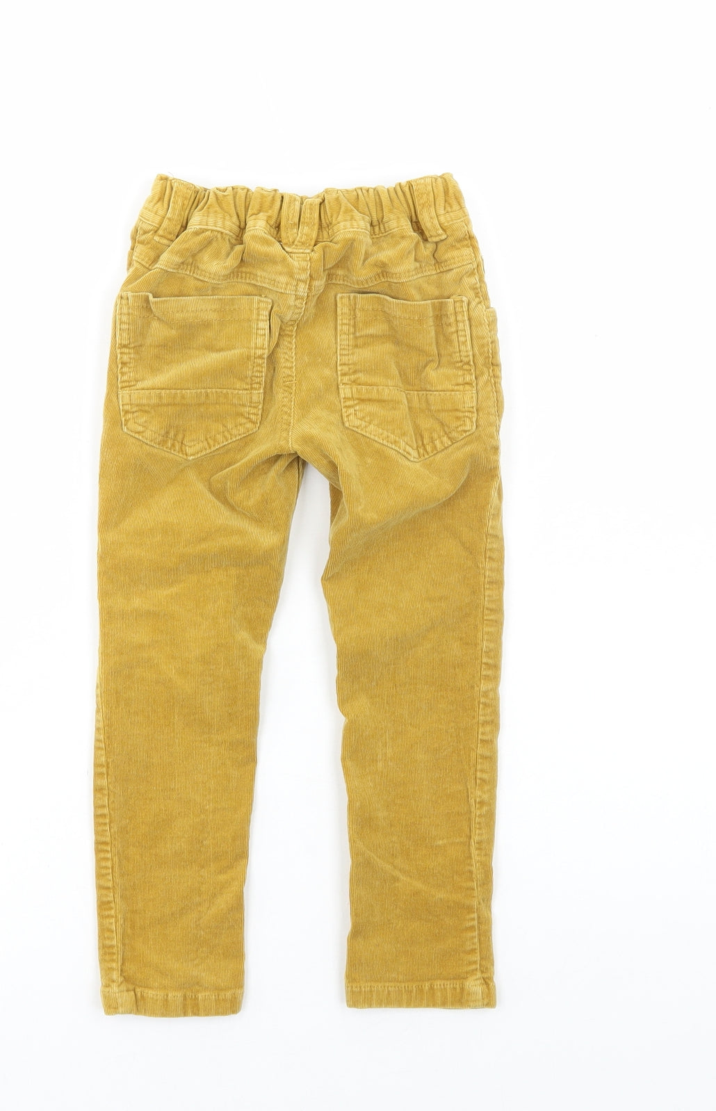 NEXT Boys Yellow Cotton Chino Trousers Size 3-4 Years Regular Button