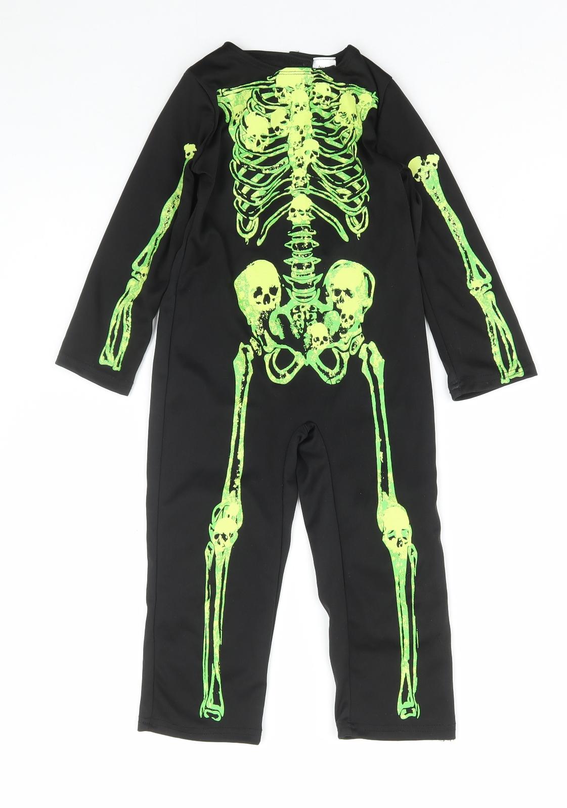 Peacocks Boys Multicoloured Geometric Polyester One Piece Size 2-3 Years Snap - Skeleton Fancy Dress