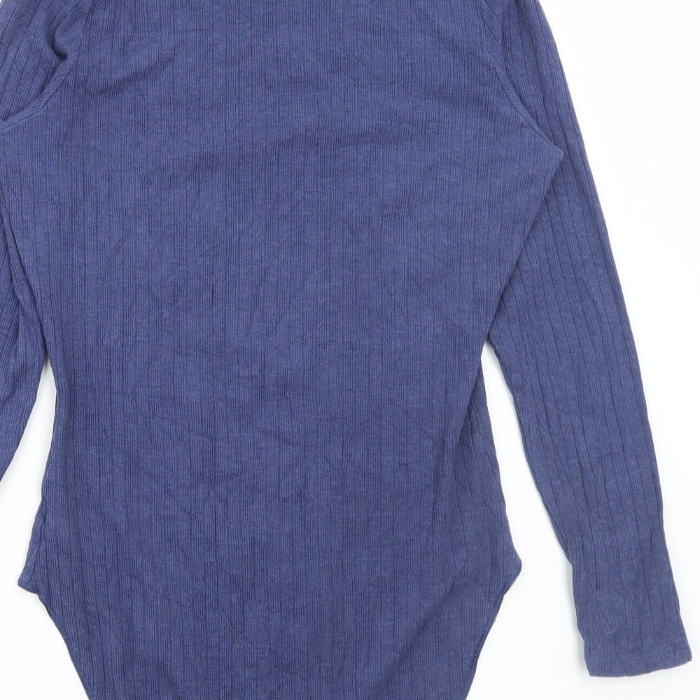Marks and Spencer Womens Blue Cotton Bodysuit One-Piece Size 18 Snap