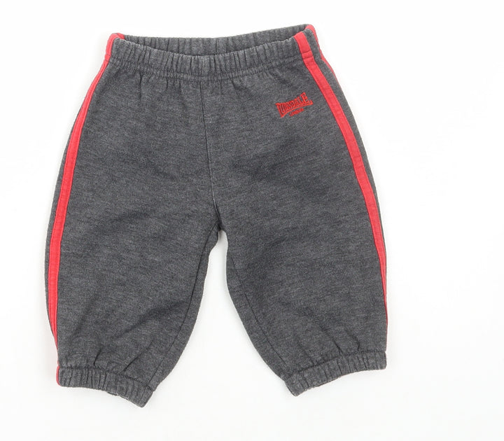 Lonsdale Baby Grey Polyester Jogger Trousers Size 6-9 Months Pullover