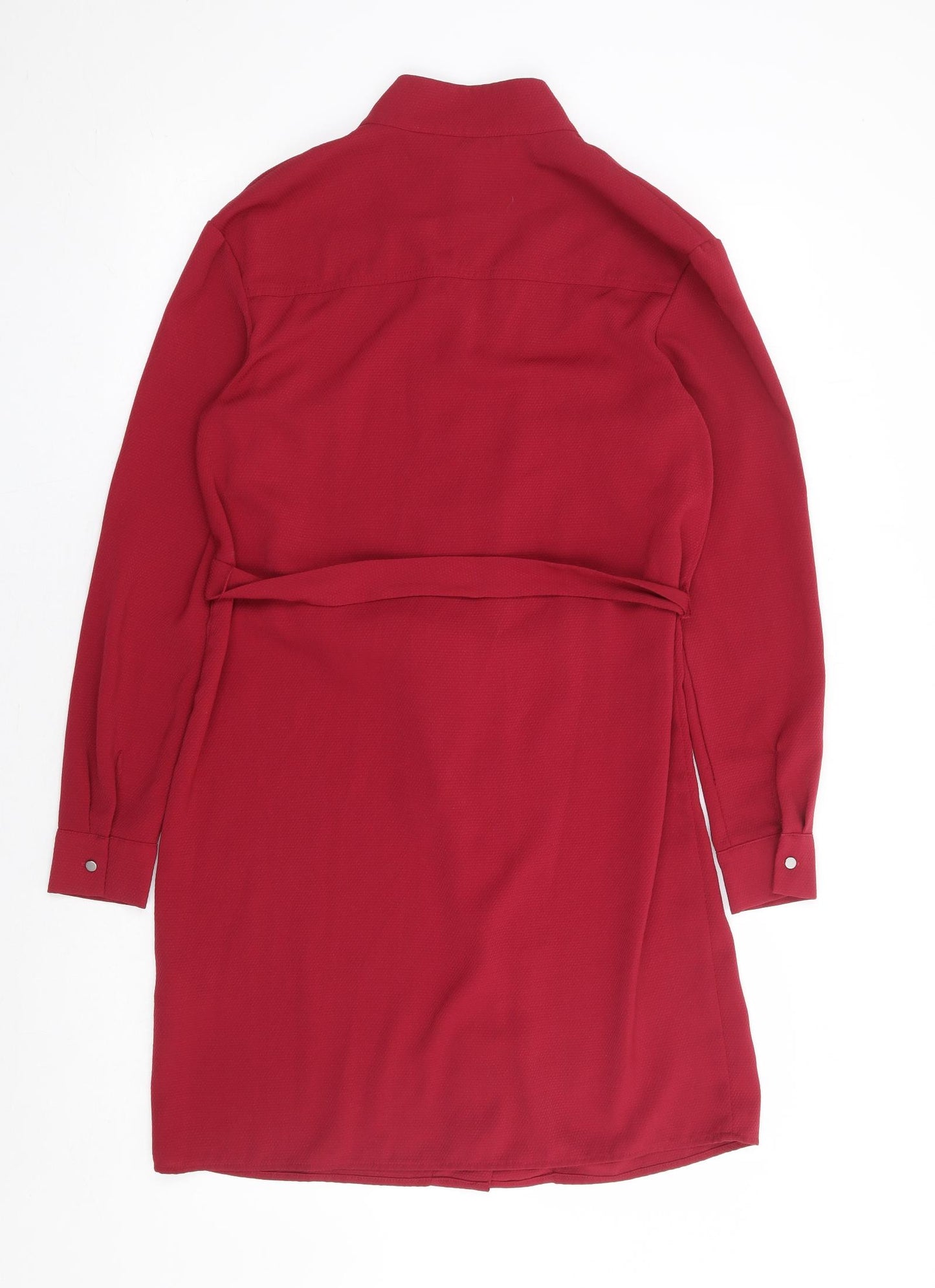 Warehouse Womens Red Polyester A-Line Size 10 Round Neck Zip