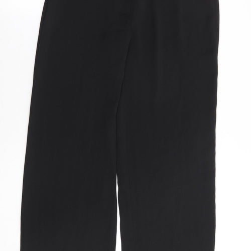 BHS Womens Black Polyester Trousers Size 10 L30 in Regular Zip