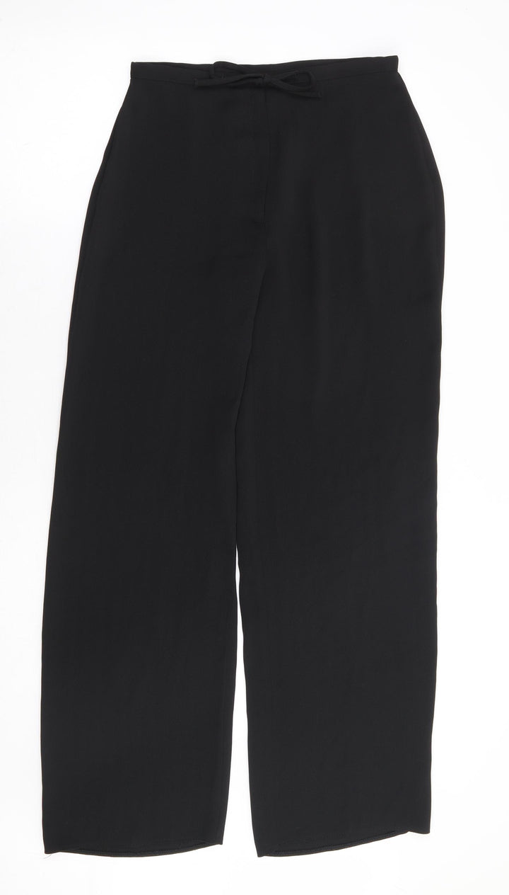 BHS Womens Black Polyester Trousers Size 10 L30 in Regular Zip