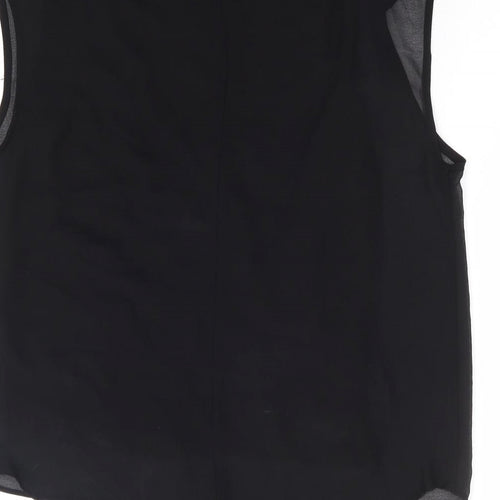 Zara Womens Black Polyester Basic Tank Size M Round Neck