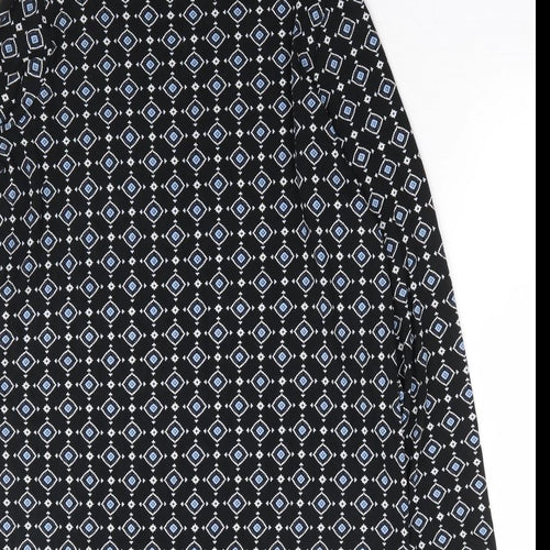 J. Jill Womens Black Geometric Rayon Shift Size XS Round Neck Pullover