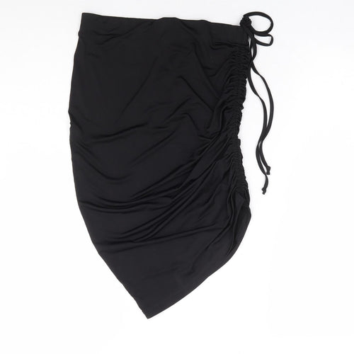 ASOS Womens Black Polyester Straight & Pencil Skirt Size 26 in Tie - Adjustable Side Tie Ruching