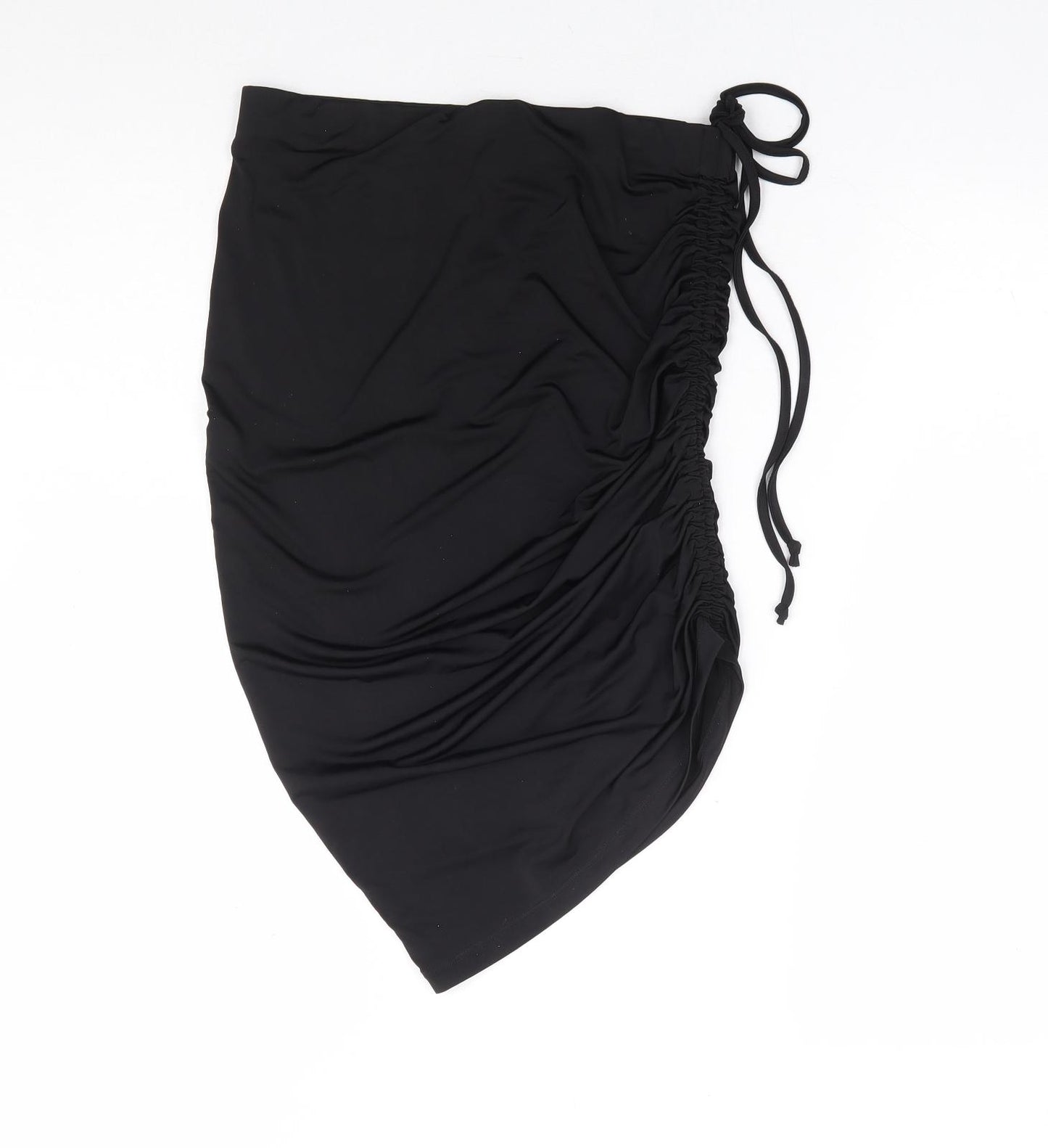 ASOS Womens Black Polyester Straight & Pencil Skirt Size 26 in Tie - Adjustable Side Tie Ruching