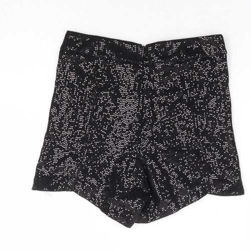 Zara Womens Black Polyamide Hot Pants Shorts Size XS L3 in Regular Zip