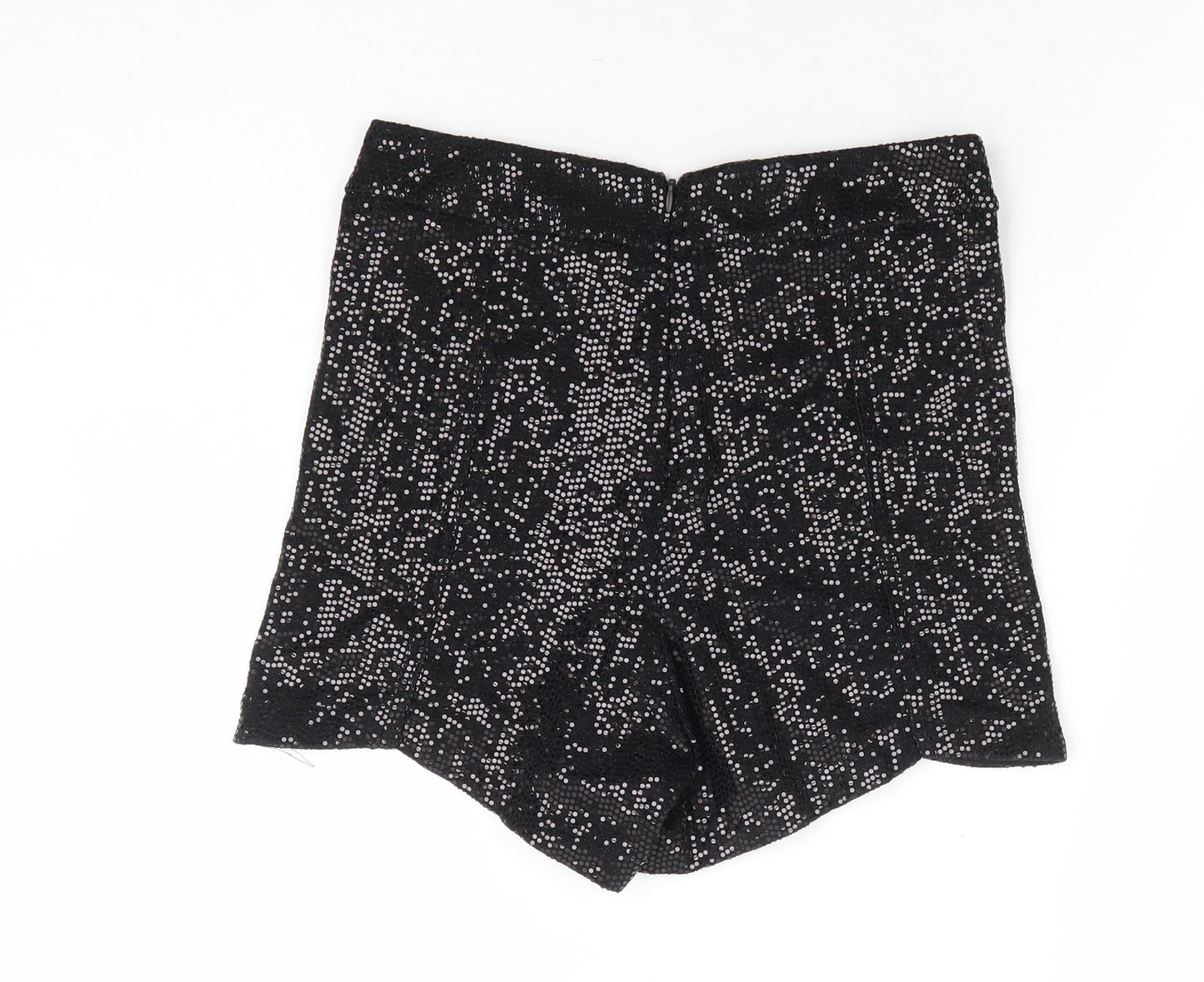Zara Womens Black Polyamide Hot Pants Shorts Size XS L3 in Regular Zip