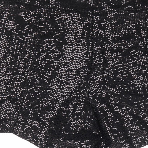 Zara Womens Black Polyamide Hot Pants Shorts Size XS L3 in Regular Zip
