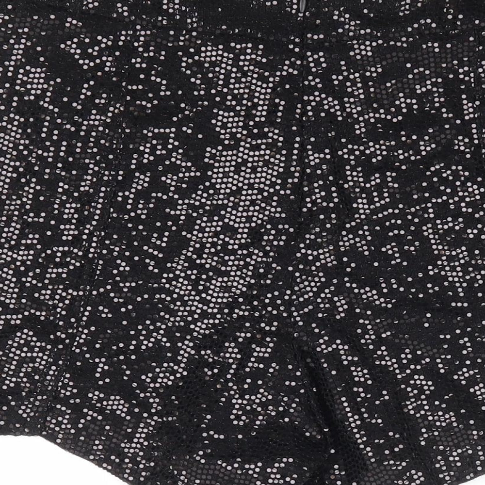 Zara Womens Black Polyamide Hot Pants Shorts Size XS L3 in Regular Zip