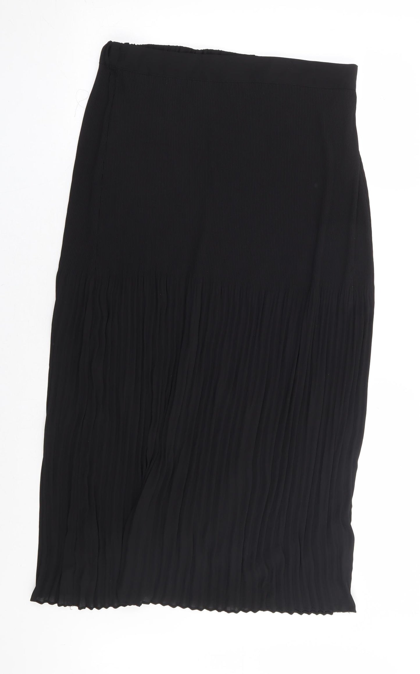 Primark Womens Black Polyester Pleated Skirt Size 16