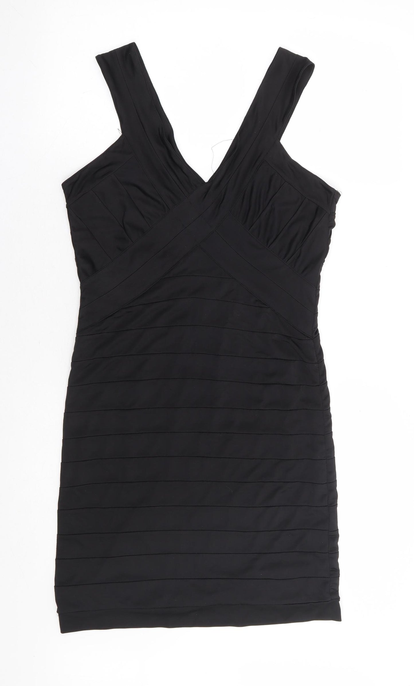 VERO MODA Womens Black Polyester Bodycon Size L V-Neck Pullover
