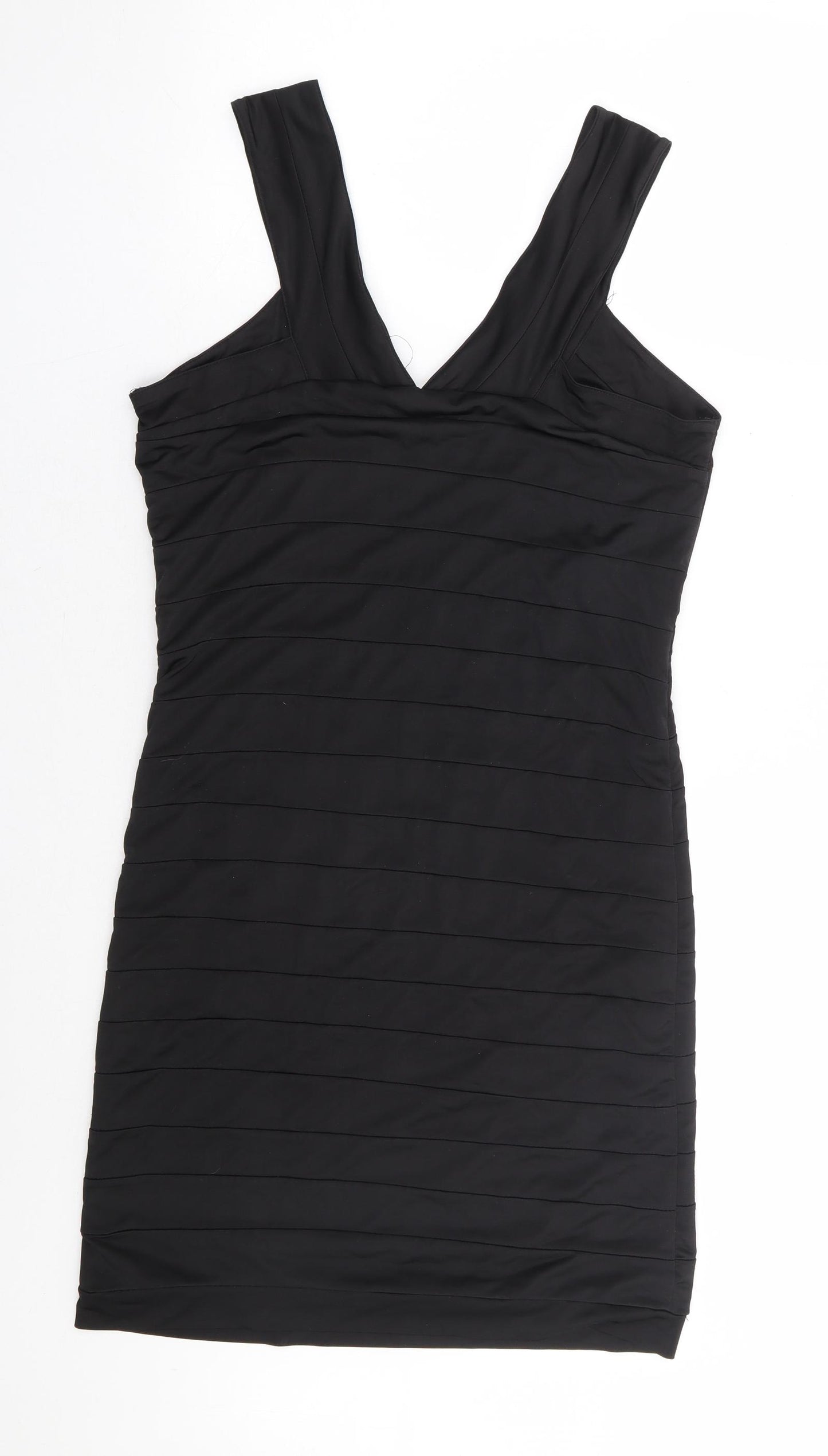 VERO MODA Womens Black Polyester Bodycon Size L V-Neck Pullover
