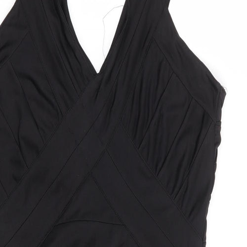 VERO MODA Womens Black Polyester Bodycon Size L V-Neck Pullover