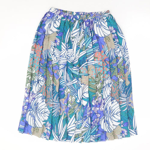 Canda Womens Multicoloured Floral Polyester Pleated Skirt Size 12