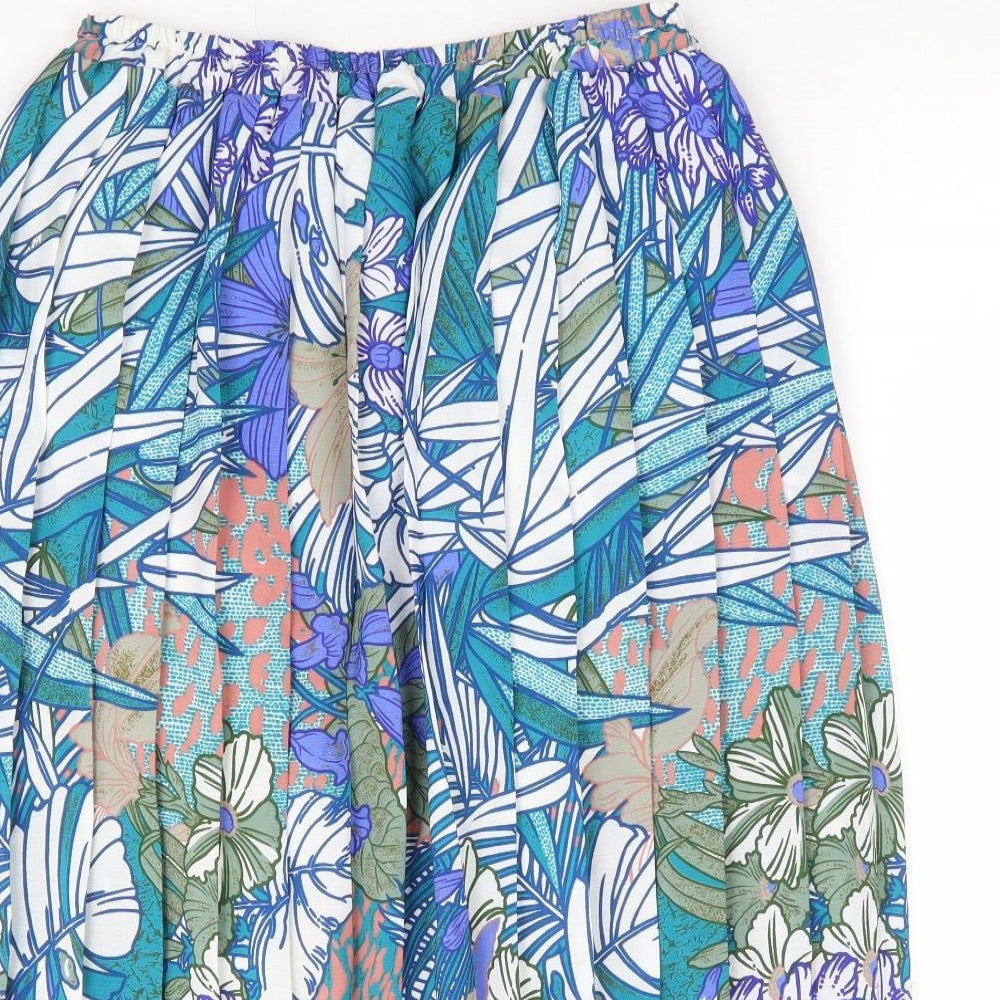 Canda Womens Multicoloured Floral Polyester Pleated Skirt Size 12