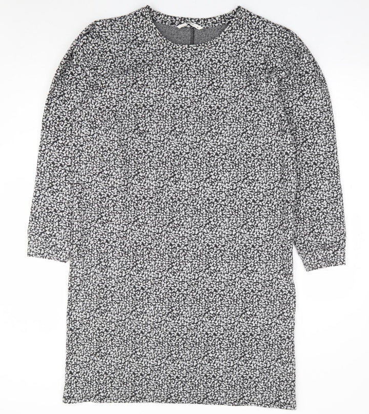 TU Womens Grey Geometric Polyester Shift Size 16 Round Neck Pullover