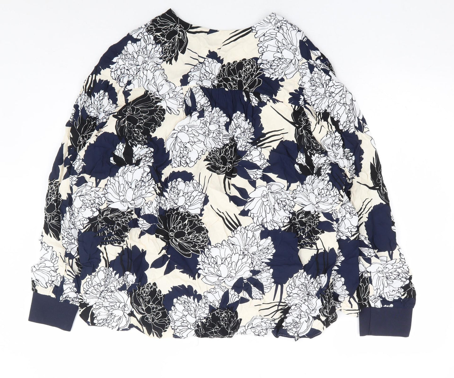 Autograph Womens Black Floral Viscose Wrap Blouse Size 22 V-Neck