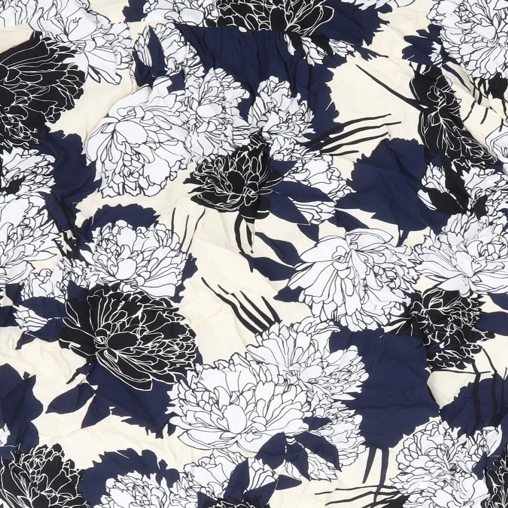 Autograph Womens Black Floral Viscose Wrap Blouse Size 22 V-Neck