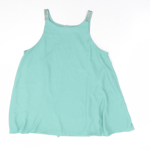 NEXT Womens Green Polyester Basic Tank Size 10 Square Neck