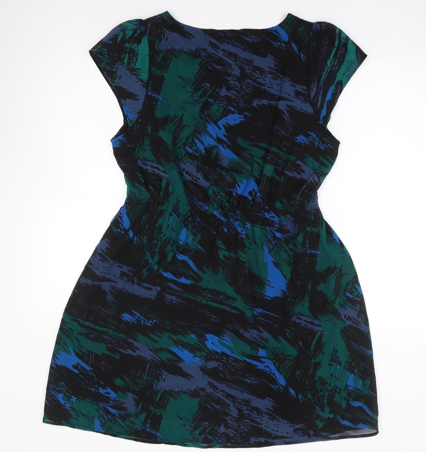 Madam Rage Womens Multicoloured Geometric Polyester Fit & Flare Size 16 Round Neck Pullover