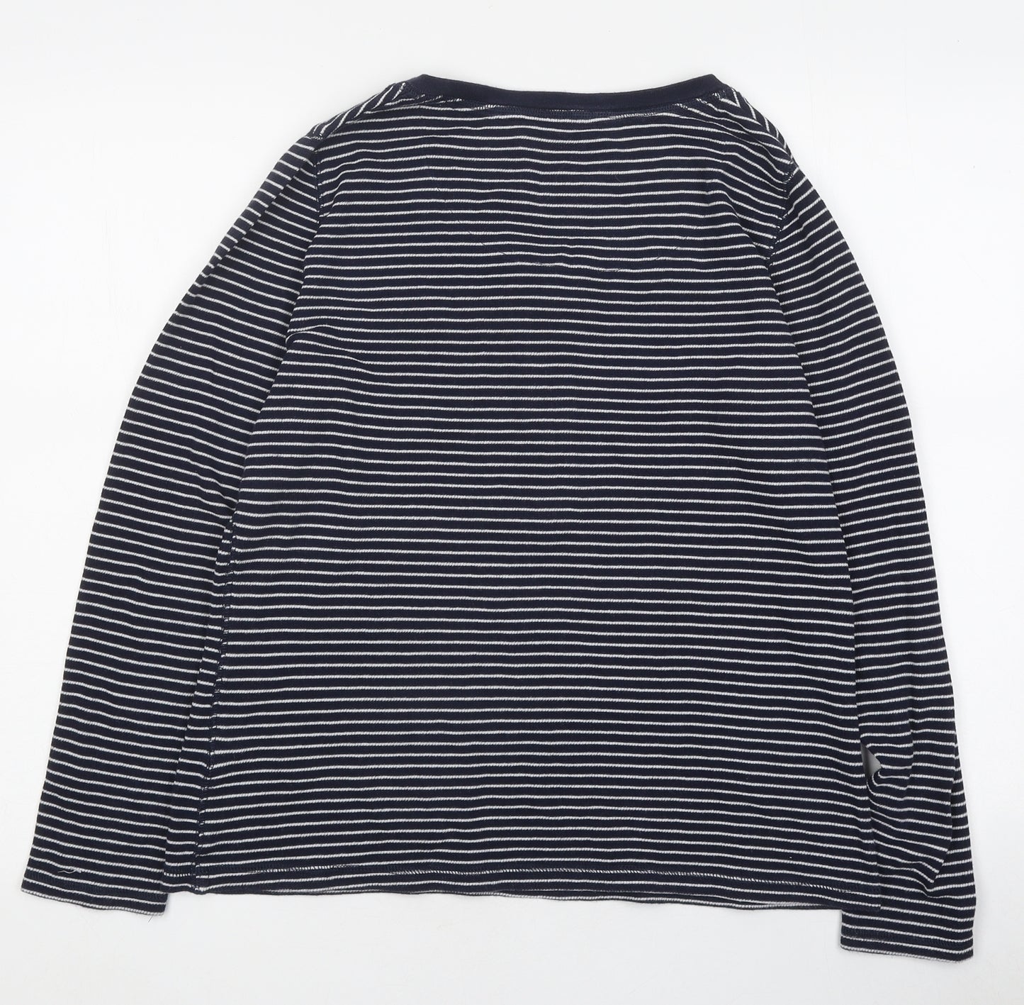 Papaya Womens Black Striped Polyester Basic Button-Up Size 16 Round Neck